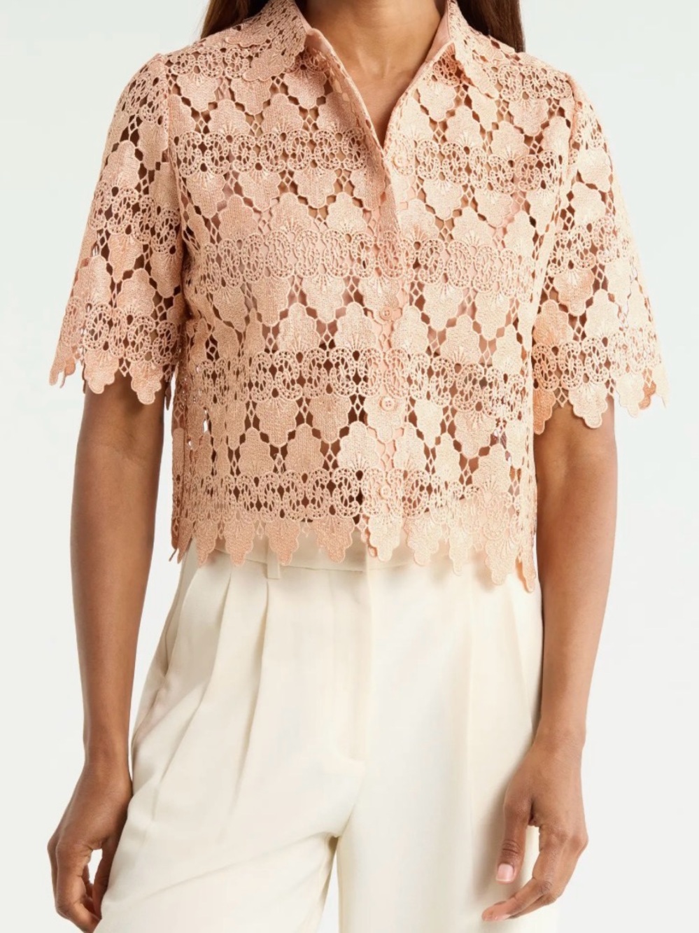 FRAME Lace button down NWT - Sz Sm - Picture 3 of 5
